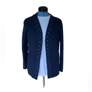 Studded open front cotton cardigan.Like New Hampshire Studio SP